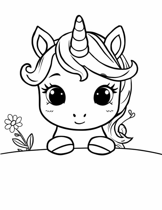 Unikornisos színező gyerekeknek Frontális