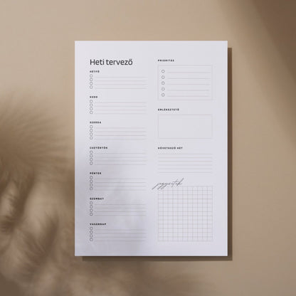 Letisztult heti tervező