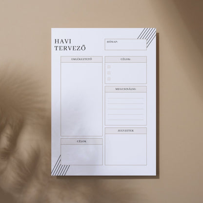 Letisztult havi tervező