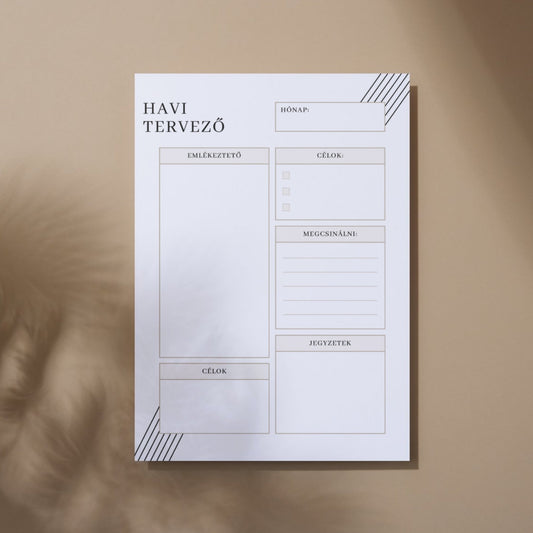 Letisztult havi tervező