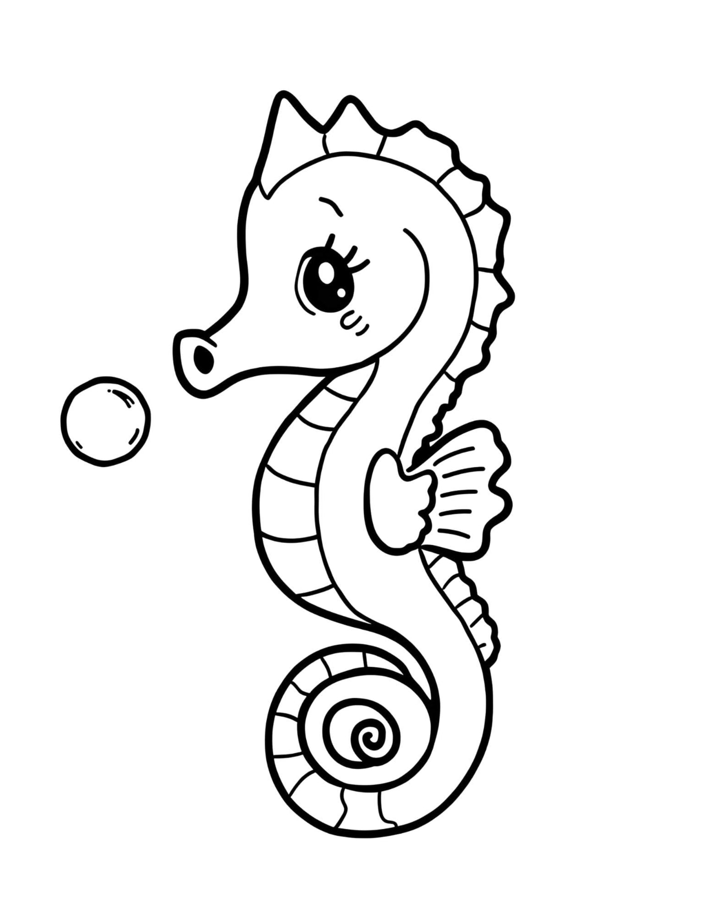 Vízi állatok színező gyerekeknek Frontális