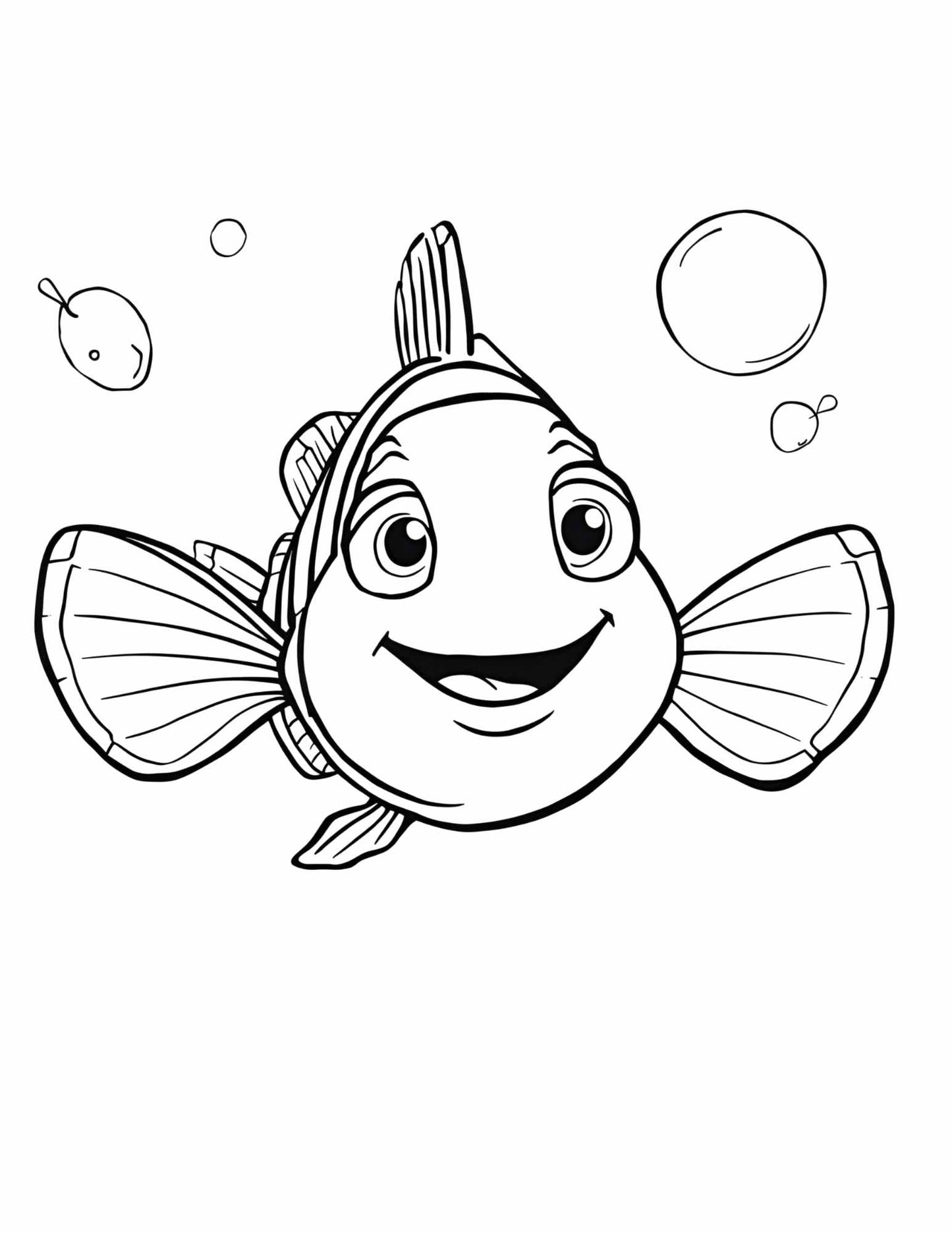 Vízi állatok színező gyerekeknek Frontális