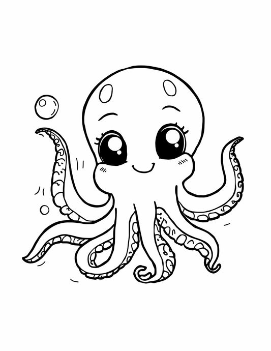 Vízi állatok színező gyerekeknek Frontális