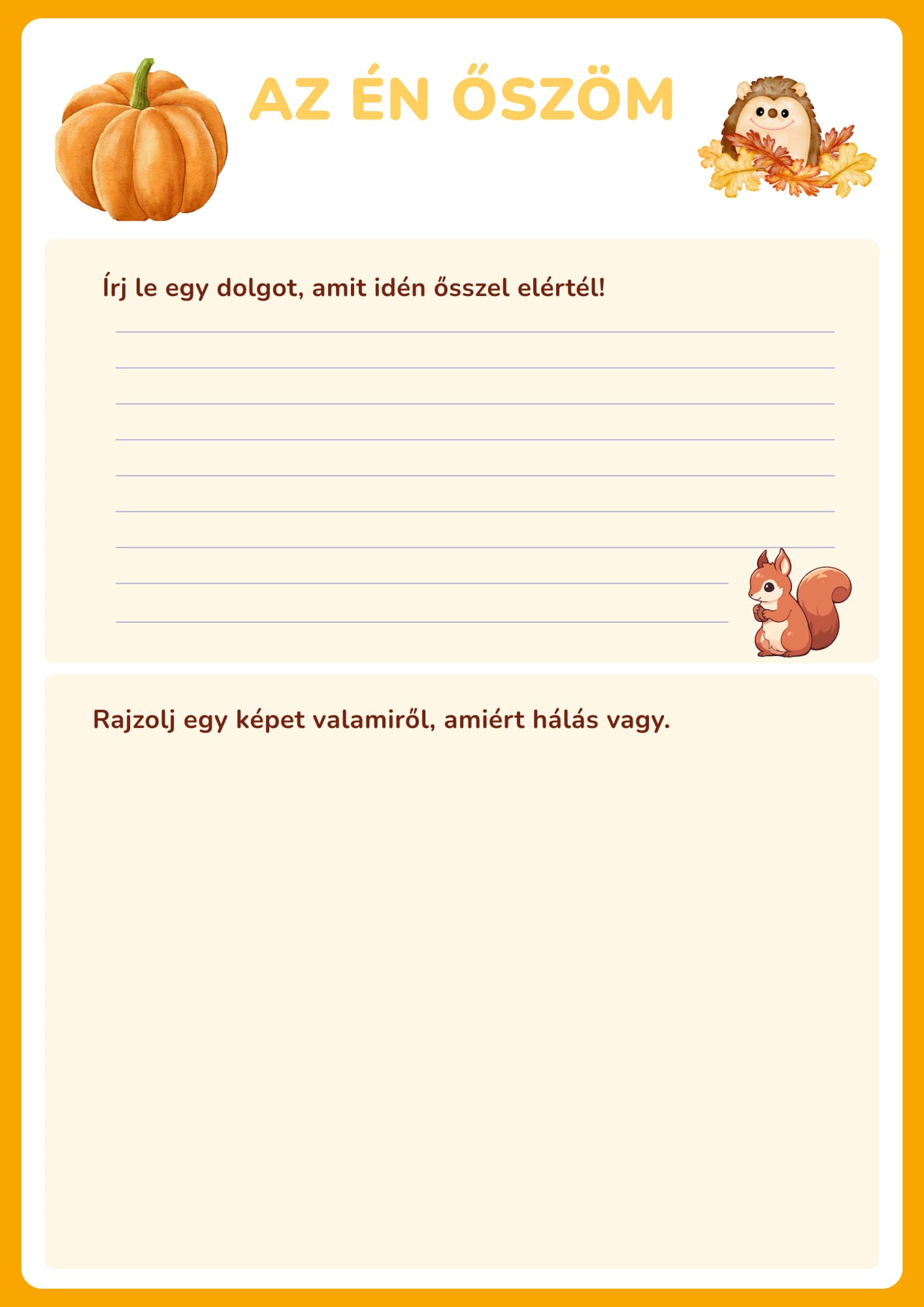Őszi activity feladatlap 1.osztályosoknak Frontális